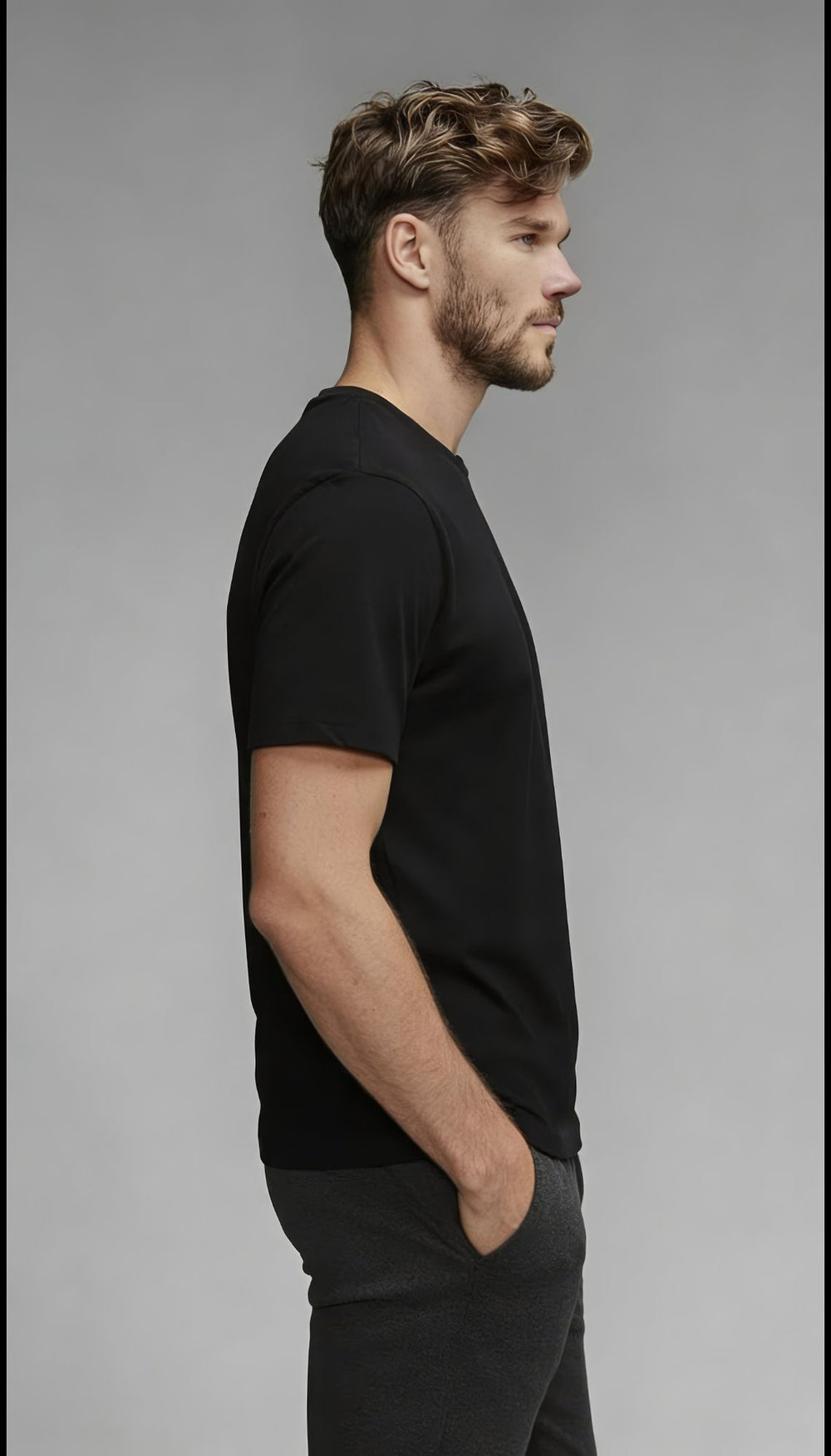 Modern Fold Premium Tee – shape-retaining neckline detail